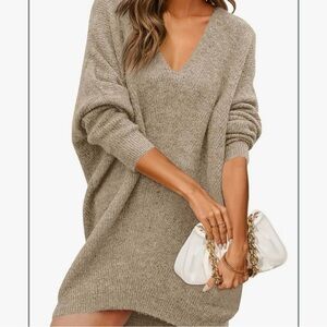 Khaki Colored Sweater Dress/Tunic Size XXL